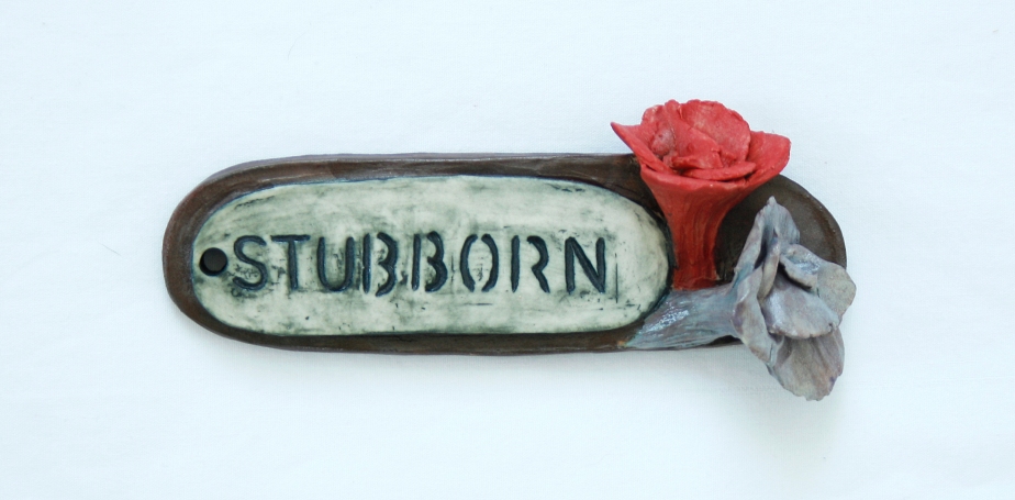 Stubborn_IMOC. Hand sculpted ceramic. 4.5%22x1.25%22x1.25%22